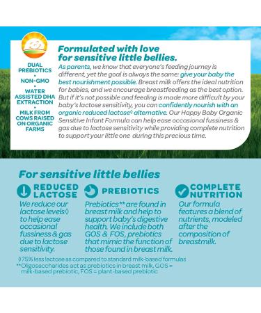 Happy Baby Organics Stage 1 Sensitive Infant Formula Powder - 21 oz | Organic Milk-Based Nutrition - Buy Online on GoSupps.com