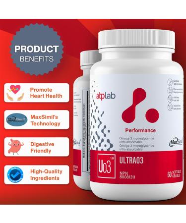 ATP LAB - Ultra 03 60 Softgels - Omega-3 Fatty Acid Supplements - MaxSimil Fish Oil Omega 3 Supplements - Cardiovascular Health - Buy Online on GoSupps.com