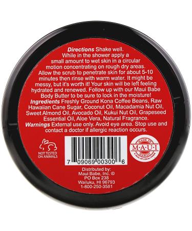 Maui Babe Coffee Scrub 8 oz | Natural Exfoliating Body & Face Scrub for Smooth Skin - Buy Online on GoSupps.com