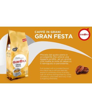 Gimoka Gran Festa Whole Coffee Beans - 2 Kg (2x1 Kg) - Intensity 11 - Authentic Italian Coffee - International Shipping - Buy Online on GoSupps.com