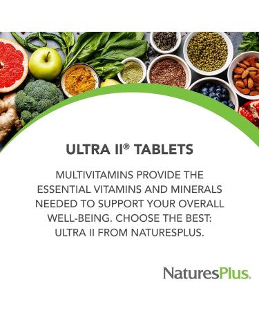 NaturesPlus Ultra II Multivitamin 90 Vegetarian Tablets - Whole Food Supplement for Overall Health & Natural Energy - 90 Servings - Buy Online on GoSupps.com