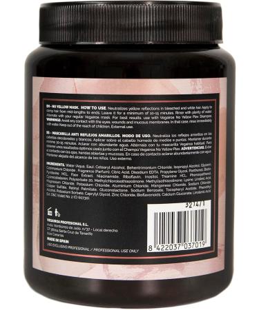 VEGAIROA No Yellow Plex mask Mask that neutralizes yellow and orange tones Deeply moisturizing Violet pigment For bleached blonde vegan professional hair treatment 1000 g - Buy Online on GoSupps.com