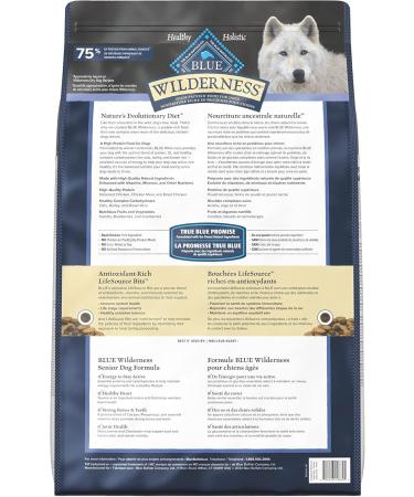 Blue Buffalo Wilderness More Meat & Wholesome Grains Natural Dry Dog Food Senior Chicken 24lb Senior More Meat Wholesome Grains - Buy Online on GoSupps.com