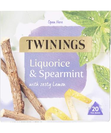 Twinings Liquorice and Spearmint Herbal Tea Bags - 20 Count Pack | Refreshing Blend of Liquorice and Spearmint - 1 Pack - Buy Online on GoSupps.com