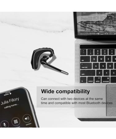 EKVANBEL Bluetooth Headset V5.1 with Noise-Canceling Mic, Wireless Earpiece for Computer, Office, Driving - 500mAh Charging Case & USB-A Bluetooth Adapter - Buy Online on GoSupps.com