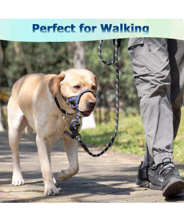 Shop Stylish Barkeless Muzzle Blade - No Pulling Halter for Medium & Large Aggressive Dogs | Adjustable Gentle Harness in Blue - Buy Online on GoSupps.com