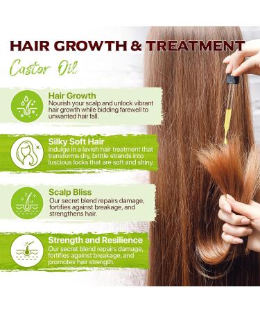 Organic Castor Oil for Hair Growth & Moisturizing | All Natural Jamaican Black Castor Oil 2.02 Fl Oz - Best Hair & Skin Care Treatment - Buy Online on GoSupps.com