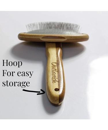 Outlavish Sheepskin Wool Brush Comb - Bamboo Slicker Carding Tool for Unmats Fur, Restores Like New with Longer Prongs & Stronger Design - Buy Online on GoSupps.com