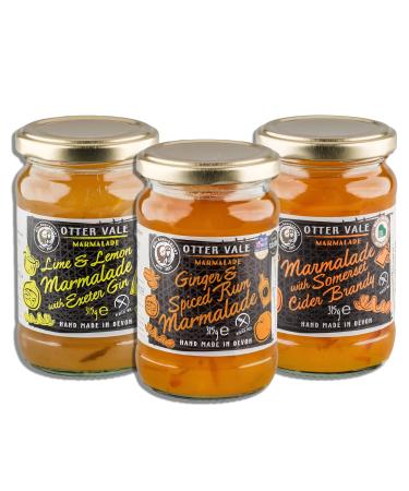 Otter Vale Marmalade & Chutney Pick N Mix | Choose From 3 Flavours | Ginger & Spiced Rum Lime & Lemon Marmalade-Exeter Gin Marmalade-Somerset Cider Brandy - Pack of 2 x 315g