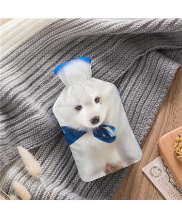 White Puppy Hot Water Bottle with Plush Cover - Cute Bed Warmer for Adults & Kids | 26.5x15.3cm - Buy Online on GoSupps.com