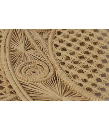 Handwoven Iraca Placemat Set - 13.8 inches + Coaster | Raffia Straw Caracoli | Natural Fiber | Sold Individually - Buy Online on GoSupps.com