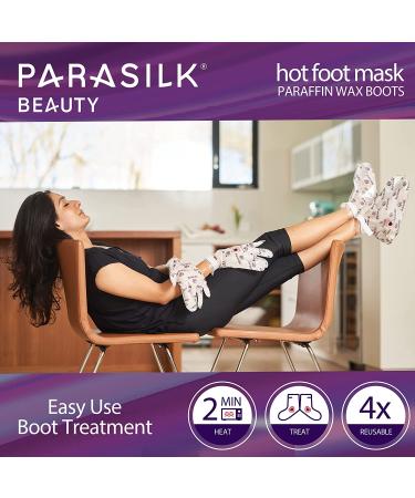 Parasilk Beauty Hot Foot Mask - Intensive Hydration with Coconut Oil, Argan Oil, Marula Oil & Vitamin E | 1 Pair - Buy Online on GoSupps.com