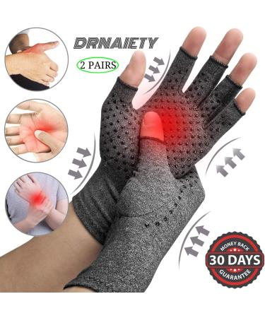 2 Pairs Arthritis Compression Gloves | Relieve Arthritis & Carpal Tunnel Pain | Anti-Slip Design for Work | Women & Men | Medium - Buy Online on GoSupps.com