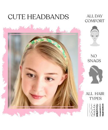FROG SAC 6-Piece Floral Headbands for Girls - Adjustable Non-Slip Elastic Hair Bands - VSCO Girl Birthday Accessories - Buy Online on GoSupps.com
