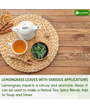 Lavendium 100g (3.5oz) Lemongrass Dried Leaves (Cut & Sifted) 100% Natural & Pure Lemongrass leaves Lemongrass Herbal Tea. Lemongrass Leaf Tea. No Sugar No Caffeine No Gluten Vegan. - Buy Online on GoSupps.com