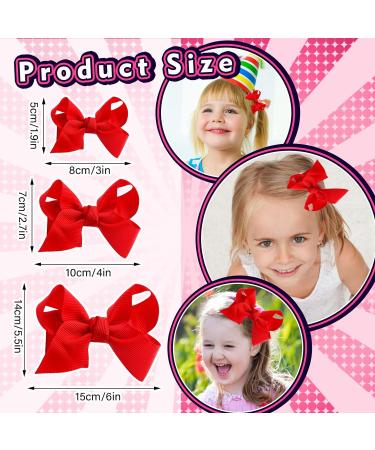 Yolev 6PCS Hair Bows for Girls - Hair Accessories for Teens, Toddlers & Kids - Red Hair Clips (6, 4, 3 Sizes) - Buy Online on GoSupps.com