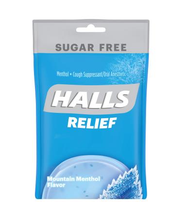 HALLS Relief Sugar Free Mountain Menthol Flavor Cough Drops 1 Bag (25 Total Drops)