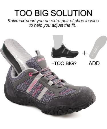 Knixmax Women's Lightweight Non-Slip Hiking Shoes - Grey - Size 8.5 - Buy Online on GoSupps.com