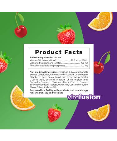 Vitafusion Calcium Adult Vitamin Gummies Strong Bones and Teeth Prevents Osteoperosis Muscle Function 100 Count (1.5-Month Supply) Packaging May Vary - Buy Online on GoSupps.com