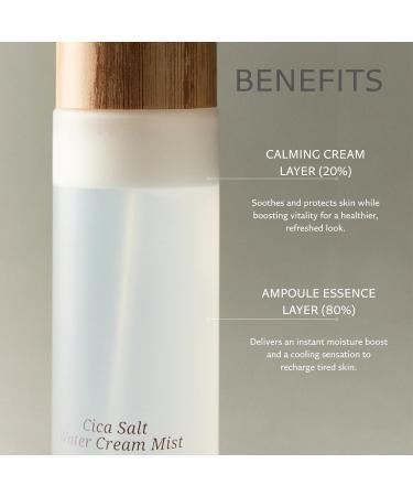 DUEM Cica Salt Water Cream Mist 2:8 Calming Cream & Ampoule Essence Niacinamide & Ceramides for Soothing & Hydrating Korean Skincare 3.38 fl.oz. / 100ml - Buy Online on GoSupps.com