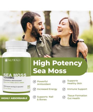 New BONUS SIZE HIGH POTENCY 1000mg Irish Sea Moss Capsules (2 capsules per serving) with Seawrack Burdock & Zinc. Immune Support Improved Skin Hair Nail Health Powerful Antioxidant. Natural Iodine. Non-GMO Vegan Gluten Free. 90 Easy to Swallow Capsules 2  - Buy Online on GoSupps.com