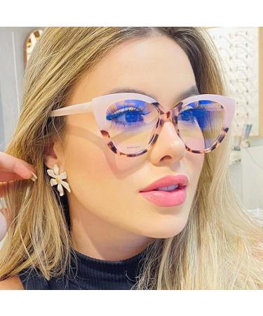 SERONI TR90 Cat Eye Blue Light Blocking Glasses for Men & Women | UV Protection Computer Reading Glasses - Black-Leopard 53mm - Buy Online on GoSupps.com