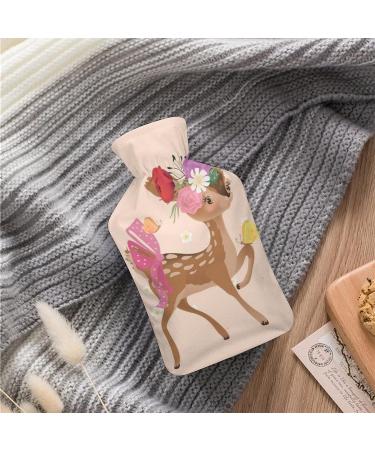 Deer Hot Water Bottle with Plush Cover - Hand Warmer for Adults & Children | 26.5x15.3cm - Eco-Friendly Comfort - Buy Online on GoSupps.com