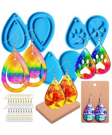 5 PCs resin earring shape 3 pair of tears resin resin earring shapes chain pendant mold 3 pair resin earring jewelry pendant shapes for diy pendants earring necklace jewelry