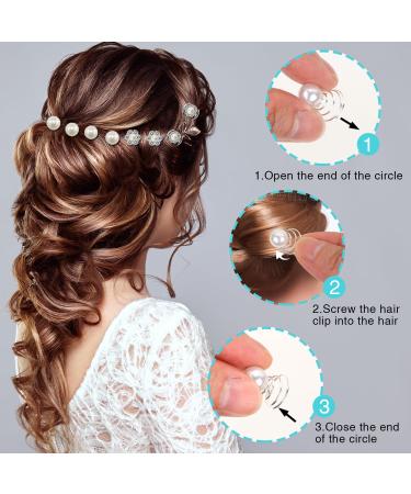 40 Pieces Brides Spiral Hair Pins UHOMENY Hair Pins for Bridal Silver Pearl Hair Pins Crystal Rhinestones Swirl Hair Pins Wedding Hair Accessories with Box for Women Girls Wedding Bridal Party - Buy Online on GoSupps.com