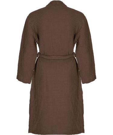 Sustainable Life Turkish Cotton Unisex Bathrobe | Soft & Absorbent | Garment Washed | S-M Mocha - Buy Online on GoSupps.com