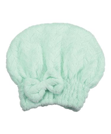 VOCOSTE Diamond Shape Hair Drying Towel Dry Cap Quick Drying Lightweight Strong Absorbent for After Bath Drying Hair Green