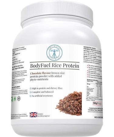 Complementary Supplements | BodyFuel Brown Rice Protein Powder Plus Chicory Green Tea & Guarana Seed Extract | Hypoallergenic | NO GMOs | Vegan | 500g