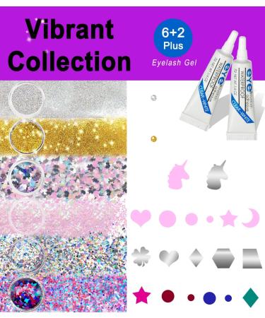 iMethod Body Glitter - 6 Jars Holographic Cosmetic Face Glitter for Festival & Halloween Makeup - Buy Online on GoSupps.com