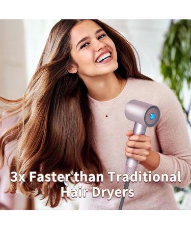 High-Speed Ionic Hair Dryer - 1500W 200 Million Negative Ions 110 000 RPM Brushless Motor No Heat Damage & Low Noise - Fast Drying with Magnetic Nozzle - Buy Online on GoSupps.com
