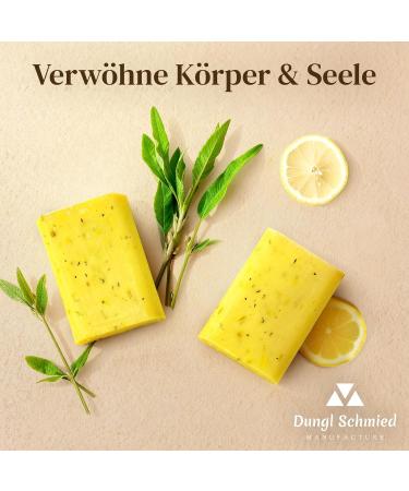  Dungl Schmied Handmade Lemon Mint Soap | Citornen Soap Pebble | Natural Scented | Palm Oil Free | Care Soap with Natural Ingredients | Vegan | For All Skin Types - Buy Online on GoSupps.com