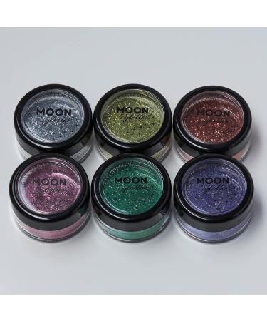Fine Glitter Shakers by Moon Glitter | 100% Cosmetic Glitter for Face Body Nails & Hair - Set of 6 Colors - 0.17oz - Buy Online on GoSupps.com