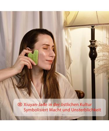 Rena Chris Gua Sha Jade Stone - 100% Natural Xiuyan Jade for Spa & Acupuncture Therapy | Effective Visual Massager for Men & Women - Buy Online on GoSupps.com
