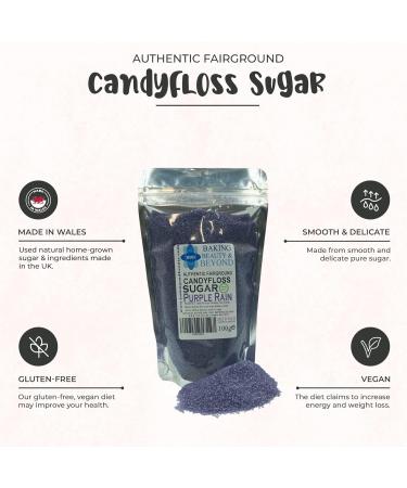 Baking Beauty and Beyond Premium Purple Rain Flavored Cotton Candy Floss Sugar 800g - Natural Ingredients for Every Occasion - Buy Online on GoSupps.com