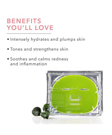 Green Tea Water Bomb Hydrating Face Mask with Hyaluronic Acid - 100% Pure, Anti-Aging Skin Care - 1 PC 2oz - Buy Online on GoSupps.com