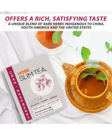 Buy Hobe Labs Ultra Slim Tea Cran-Raspberry - Caffeine Free Herbal Tea Bags (24 Count) - Buy Online on GoSupps.com