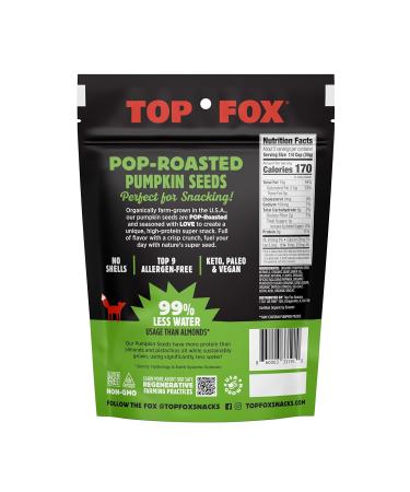 Top Fox Snacks - Organic Pop-Roasted Pumpkin Seeds | Gluten Free Keto & Vegan Friendly | Chile Lime Flavor - 2 Pack (3.5 oz) - Healthy Protein Snacks - Buy Online on GoSupps.com