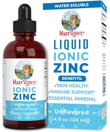 Mary Ruth's Liquid Ionic Zinc Liquid Drops for Immune Support Unflavored 4oz.(120 ml)