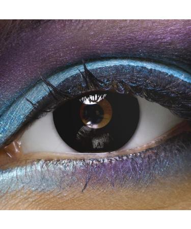 Buy Funnylens Black Out Contact Lenses - Crazy Fun Colored Lenses (-5.00 Strength) with Free Container for Halloween & Carnival - Buy Online on GoSupps.com