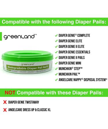 Greenland Biodegradable Diaper Pail Refills | Compatible with Diaper Genie & Munchkin | Silver Ion Protection | 3-Pack (960 Count) - Buy Online on GoSupps.com