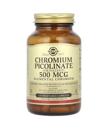 Solgar Chromium Picolinate 500 mcg 120 Vegetable Capsules
