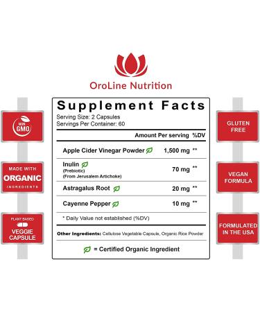 Organic Apple Cider Vinegar Capsules - 120 Count for Health Benefits - Buy Online on GoSupps.com