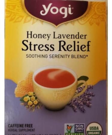 Yogi Tea Organic Honey Lavender Stress Relief Caffeine Free 16 Tea Bags 1.02 oz (29 g)