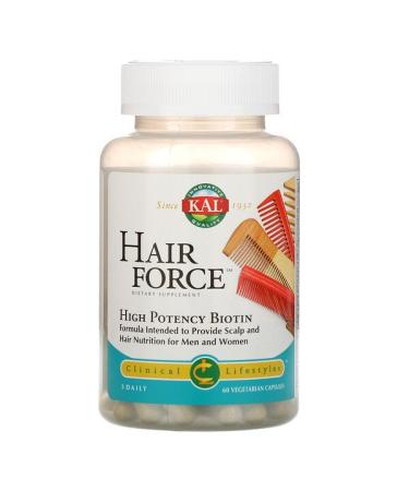 KAL Hair Force High Potency Biotin 60 Vegetarian Capsules