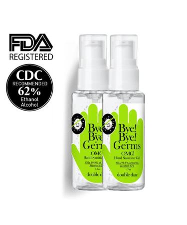 Double Dare Bye! Bye! Germs OMG! Hand Sanitizer Gel 50ml (1.7 oz) 2 Packs