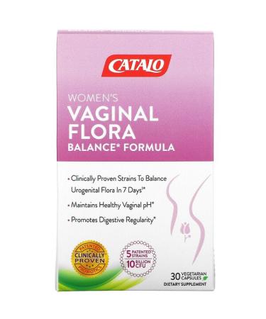 Catalo Naturals Women's Vaginal Flora Balance Formula 30 Vegetarian Capsules